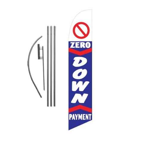 Zero 0% Finance Auto Dealership Advertising Feather Banner Swooper Flag Sign with Flag Pole Kit and Ground Stake Zero 0% Finance Auto Dealership Advertising Feather Banner Swooper Flag Sign with Flag Pole Kit and Ground Stake